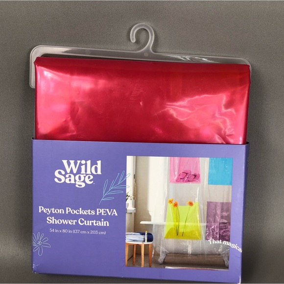 Wild Sage Peyton Pocket Peva Shower Curtain - Picture 1 of 4